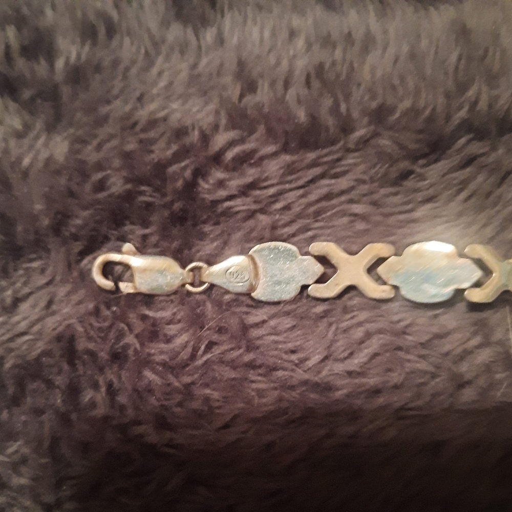 Solid Sterling Silver Bracelet .925 7.5" - image 7